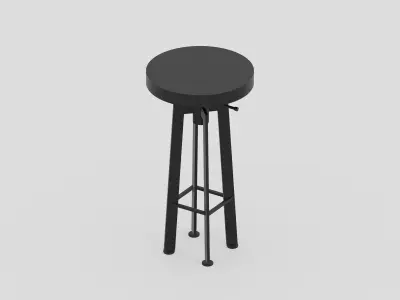 Industrial Bar Stool 3D model Free low-poly 3D model