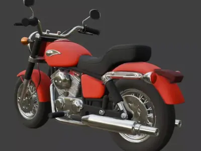 Cartoon Red Motorcycle 3D Model 3D model 3