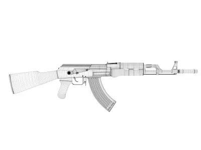AK-47 Low-poly 3D model shop