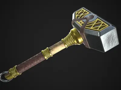 Fantasy Hammer 05 Low-poly 3D model