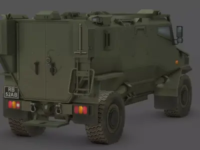  Foxhound MRAP 3D Model British Army Light Protected Vehicle  Low-poly 3D model
