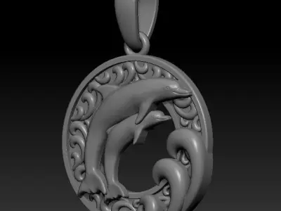 Pendant Dolphin 3D print model