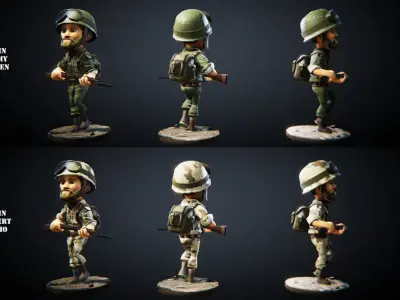 Low Poly Soldier PBR - Low-poly 3D model
