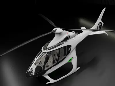 Hill HX50 Concept helicopter Low-poly 3D model