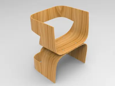 Endustrial Chair Low-poly 3D model