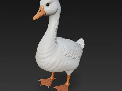 Duck 3D Model Basic - Low Poly Simple Low-poly 3D model
