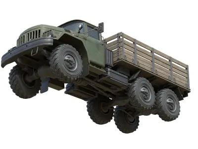 Zil 131 Army Truck Low-poly 3D model