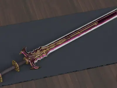 Sword001  Premium Medieval Sword 3D Model with LODs Low-poly 3D model
