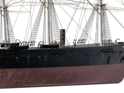 JAPAN NAVY LATE 1800S FRIGATE 3D model