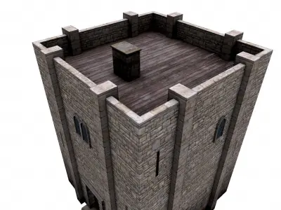 Stone Watch Tower Free low-poly 3D model