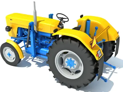 Old Classic Tractor 3D model