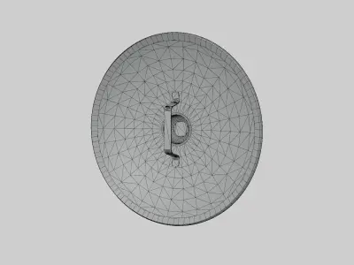Shield 3 wooden Low-poly 3D model
