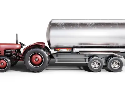 Fuel Tanker Truck Free low-poly 3D model