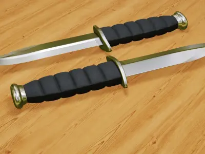 Combat Knife 3D model 2