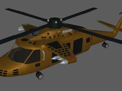 Helicopter Low-poly 3D model 12