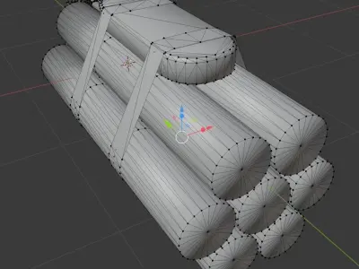 Dynamite phone bomb Low-poly 3D model