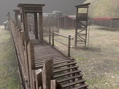 Ancient Military Camp Assets Low-poly 3D model