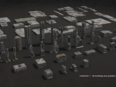 SciFi CITY Kit vol 1 3D model