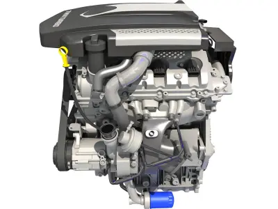  Animated V6 Engine with Ignition 