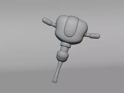 Jackhammer Low-poly 3D model