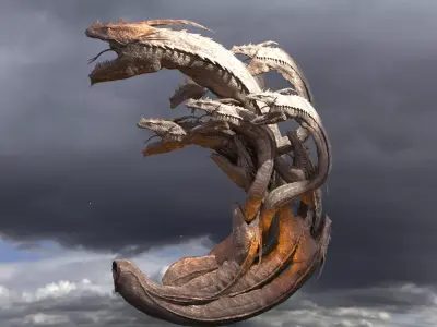 Ancient Greek Hydra Sculpture 3D model