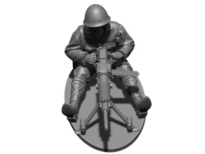 Japan soldier ww2 Type 92 3D print model