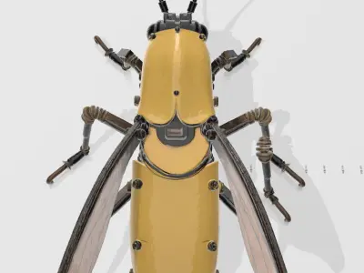 Steampunk Mechanical Bee 3D Model 3D model