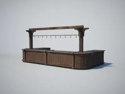 Wood Bar Tavern Low-poly 3D model