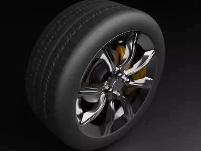 wheel 3D model - PBR and Textured