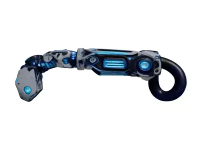Futuristic Cybernetic Arm Blue Nodes 3D model