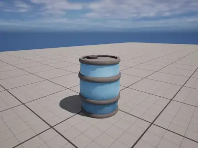 Stylized Water Barrel - Game Ready 3D Prop Low-poly 3D model