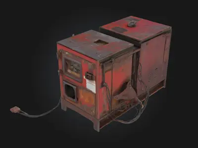 Rusty Generator  Weathered Power Source for Post-Apocalyptic  3D model