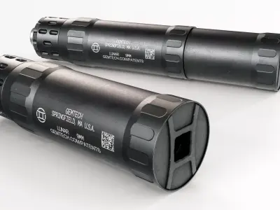 Gemtech Lunar 9 Handgun Suppressor Low-poly 3D model