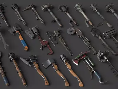 Modifiable Strike Weapons Big Collection 3D Model Pack