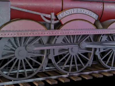 Locomotive GWR 4900 class 5972 Olton Hall Hogwarts Express Low-poly 3D model