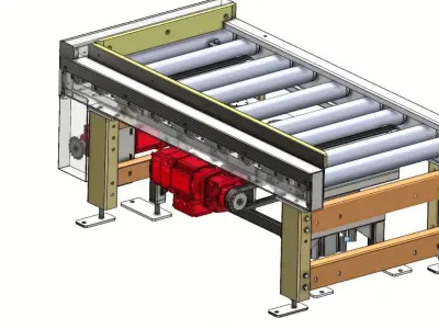 500kg Reversible Roller Conveyor  Industrial Chain Lift System 3D model