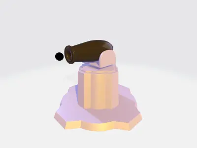 cannon weapons Base for game 3D model