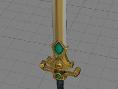 Golden sword Low-poly 3D model purchase