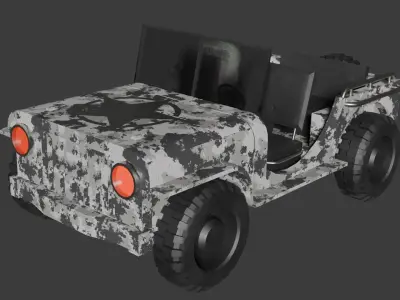 Military 3D car Low-poly 3D model