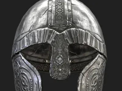 Viking Helmet Low-poly 3D model 5