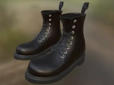 Low Poly Leather Shoes Low-poly 3D model