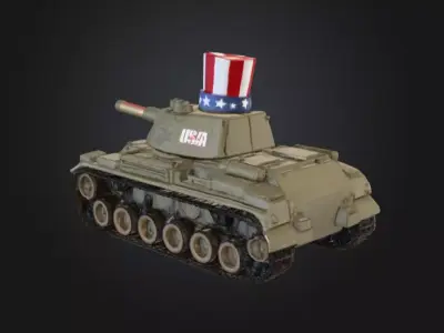 Uncle Sam Tank USA Low-poly 3D model