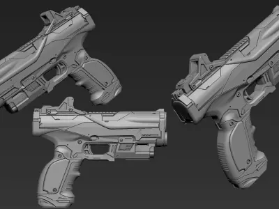 3D Printable Sci-Fi Weapon Part 2 3D model