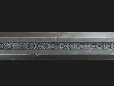 Stylized broad sword Free low-poly 3D model