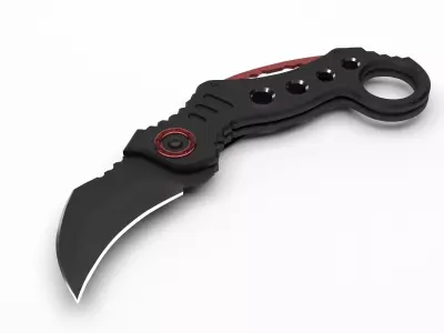 Karambit knife - black matte 3D model