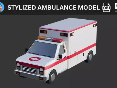 Stylized Ambulance 3D Model 3D model