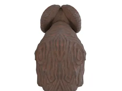 Garden ram rusted statues Low-poly 3D model