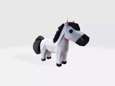 Lowpoly horse Low-poly 3D model