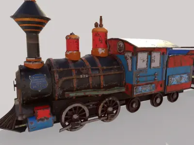 Old Amusement Park Train 3D model