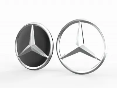 Mercedes-Benz Logo Low-poly 3D model